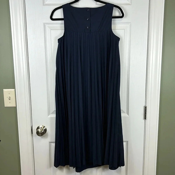 NWT J. Jill navy pleated back sleeveless dress sz xs - Picture 7 of 13